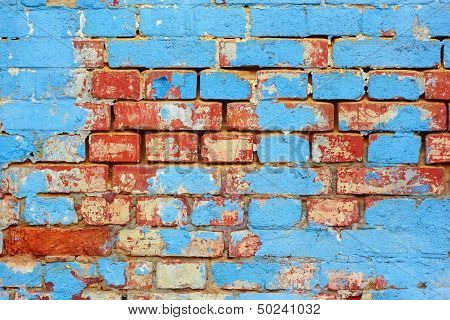 Old Brick Painted Wall