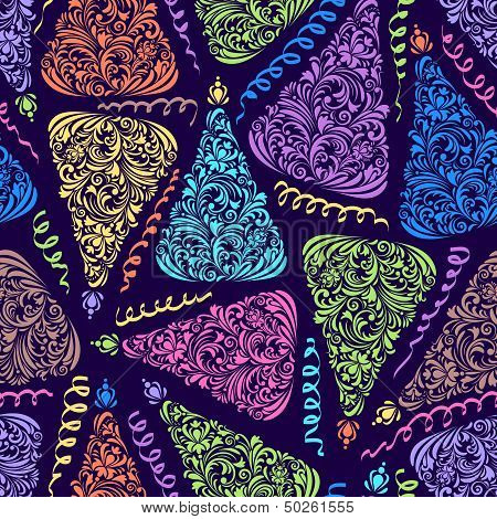 Pattern With Abstract Christmas Tree