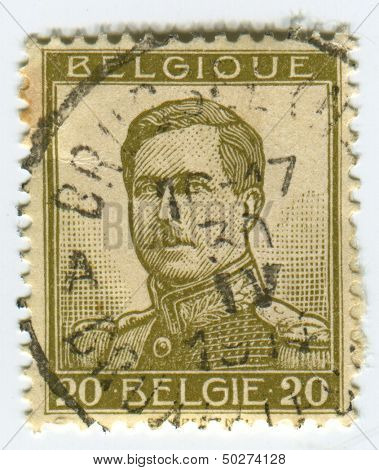 Belgie - cca 1912: Razítka vytištěno v Belgii ukazuje obrázek Albert (8 duben 1875 - Februa
