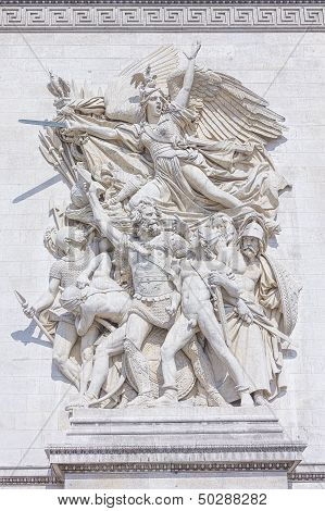 Arc de Triomphe Detail in Paris France