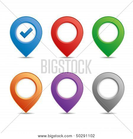Color pin set for maps. This is file of EPS8 format.