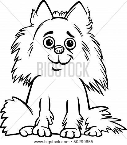 Pomeranian Dog Cartoon For Coloring Book