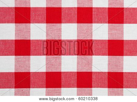 Red Checked Fabric Tablecloth
