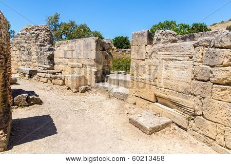 Monastery (friary) In Messara Valley At Crete Island In Greece. Messara - Is  Largest Plain In Crete