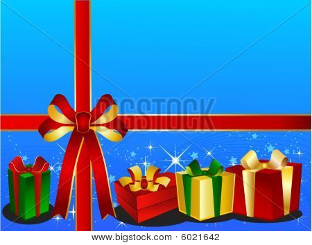 Blue Christmas Background con presenta