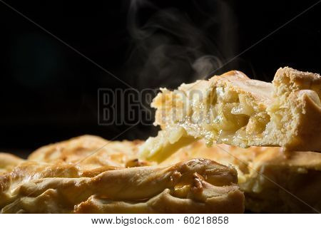 Homemade Organic Apple Pie Isolated On Black