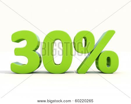 Thirty percent off. Discount 30%. 3D illustration.