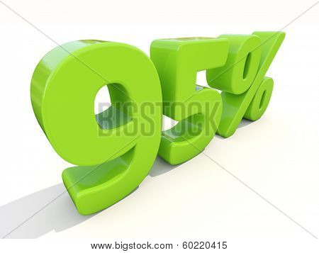 Ninety five percent off. Discount 95%. 3D illustration.