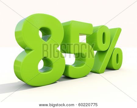 Eighty five percent off. Discount 85%. 3D illustration.