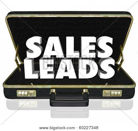 Sales Leads Briefcase Sell Customers Proposal Presentation