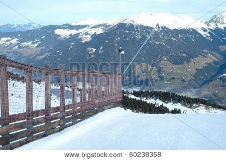 Wooden Fence On Slope