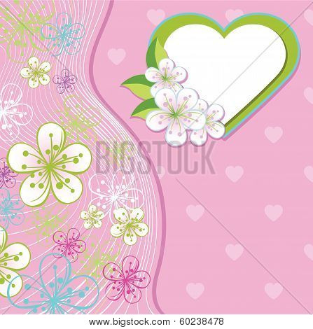 Design For Wedding Template.spring Flowers,line ,heart Background