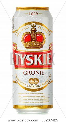 Can Of Tyskie Beer Isolated On White