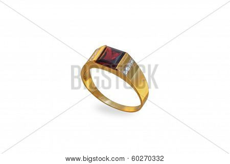 golden ring isolated on a white