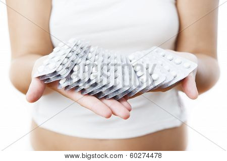 Pills In Women Hands