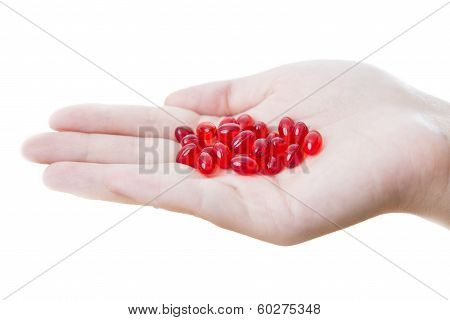 Pills In Women Hand