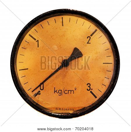 Old Meter Isolated On White Background