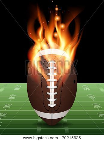 American Football On Fire Illustration