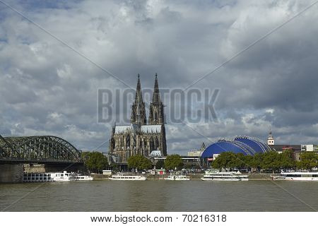 Cologne - Skyline With Cologne Cathedral