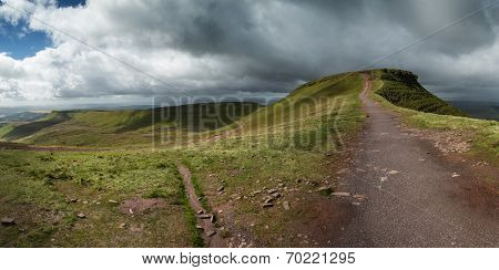 Panorama Landscape Over Brecon Beacons National Park
