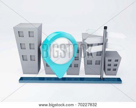 city with map Pointers. gps concept
