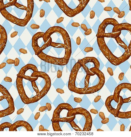 Seamless pattern with pretzels