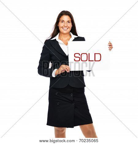 Real Estate Agent Woman Sold