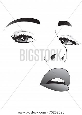 Pretty vector woman face