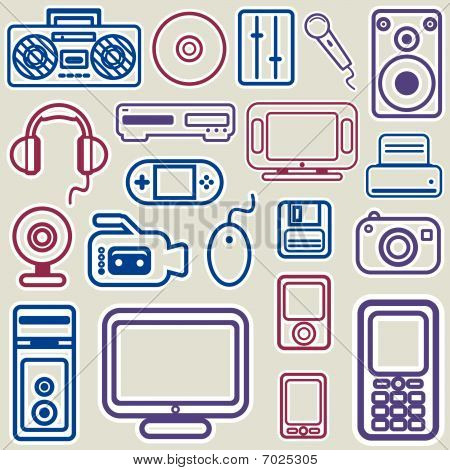 electronic icons vector