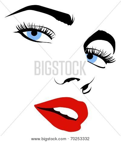Pretty vector woman face