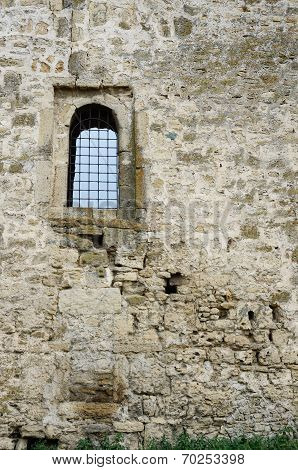 Window With Bars Inside Medieval Turkish Fortress Akkerman, The Biggest Fortification In Ukraine