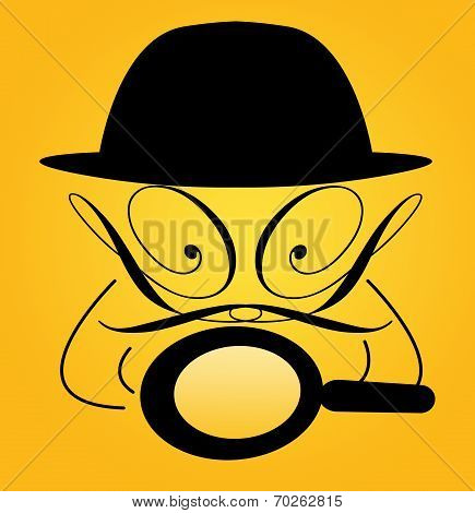 Funny detective icon