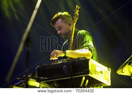 BONTIDA - JUNE 21: Artist Bonobo performs live at the main stage of the Electric Castle Festival at June 21, 2014 in the Banffy castle in Bontida, Romania