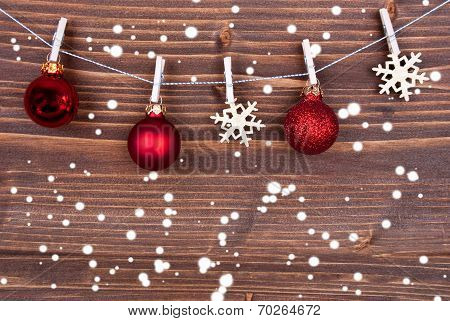 Snowflakes And Christmas Balls On Line