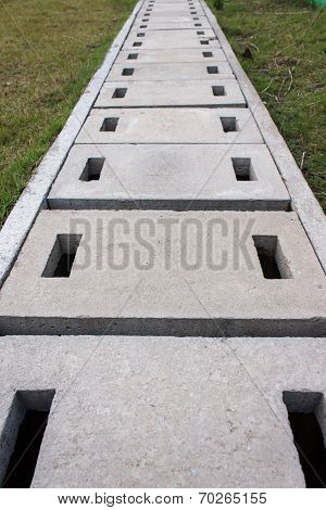 Water Canal Or Conduit In A Park Stock Photo