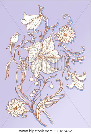 blomstermotiver element