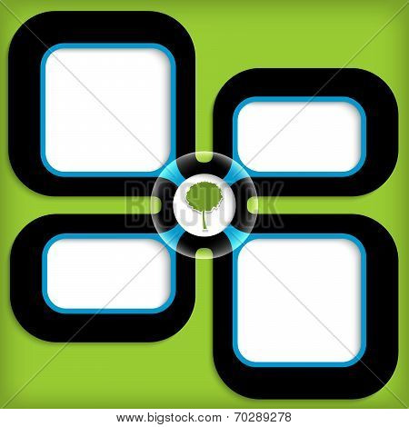 Four Boxes For Entering Text With Tree Symbol