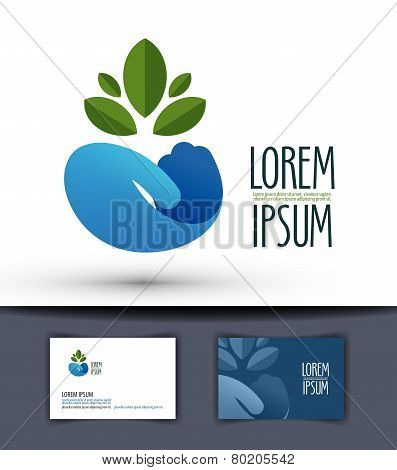 grower vector logo design template. plant or ecology icon.