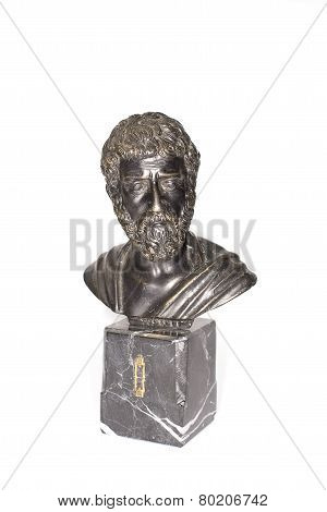Bust Of Roman Emperor Marcus Aurelius On A White Background