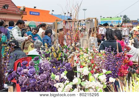 Spongewood Made Artificial Colored Flowers