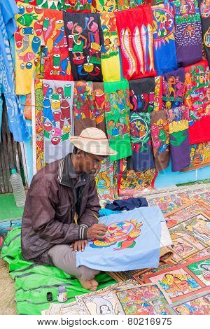 Painted Handmade Clothes, Indian Handicrafts Fair At Kolkata