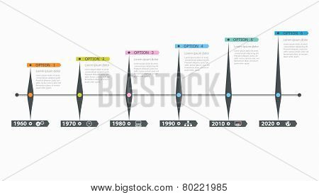 Timeline, Infographics Template With Stepwise Structure
