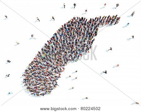 People in the form of a hand.
