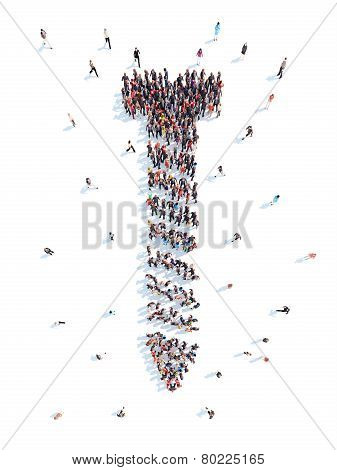 People in the form of a screw.