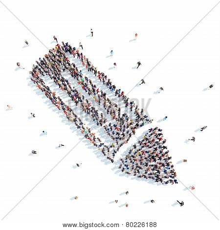 People in the form of a stick.