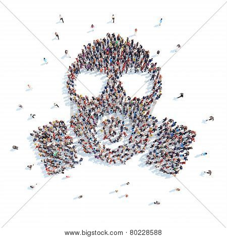 People in the form of a gas mask.