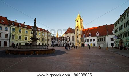 Main square in Bratislava.