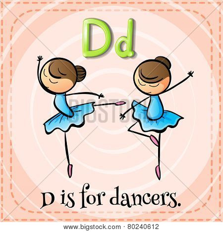 A letter D which stands for dancers