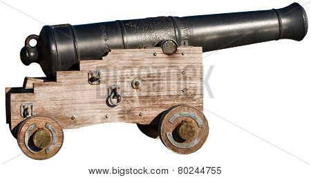 Old Cannon Isolated On White