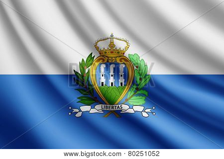 Waving flag of San Marino, vector